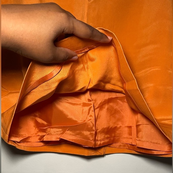 Hugo Buscati Silk Vibrant Orange Mini Skirt Size 10 - Picture 4 of 12
